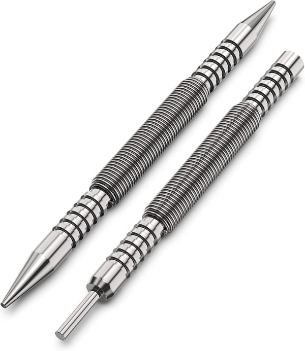 Spring Loaded Nail Set Tools, 2-PCS Dual Head Hinge Pin Punch & Hammerless Nail Setter, Super Strong Door Pin Tool