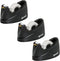 Excell OFFICEPLUS Desk Tape Dispenser, Non-Skid Base, 3/4" Wide, 1" Core, 3 Pack