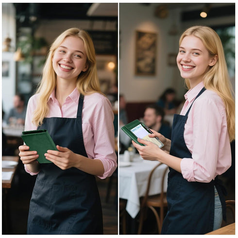EcoVision Server Books for Waitress,Leather Waiter Book with Zipper Pocket, Server Booklet Restaurant Waitstaff
