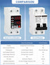 DIHOOL Smart Circuit Breaker with Adjustable Current, 110V 240V Voltage Protector high or low voltage cutoff protection device