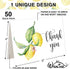 50 Pack Summer 4 6 Inch Whaline Lemon Thank You Cards Bulk Boxed Fruit Greeting Cards with Envelopes Stickers Blank