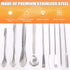 14Pcs Stainless Steel Lab Spatula, Micro Spatula Sampling Scoop for Reagent Laboratory Powders