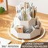 Desktop Organizer with 360° Rotating Pen Holder, 9 Compartments and Makeup Brush Holders for Home, Office, Teachers