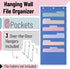 Mr. Pen Hanging Wall File Organizer, 6 Pocket Blue with 3 Overdoor Hangers