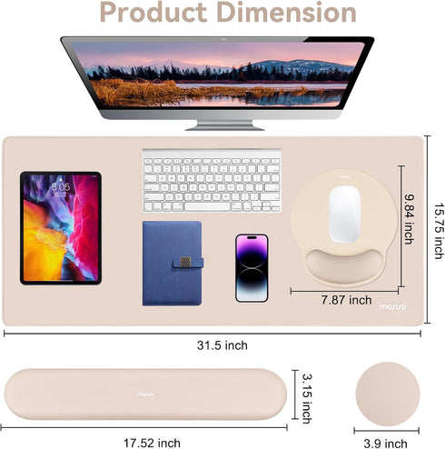 Set, MOSISO Wrist Rest for Keyboard Mouse Pad Large Gaming Deskpad&Circle Curved Mousepad&Keyboard Wrist Rest&Coaster