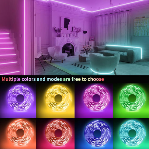 96ft KSIPZE Led Strip Lights RGB Music Sync Color Changing Bluetooth Led Lights with Smart App Control Remote Led
