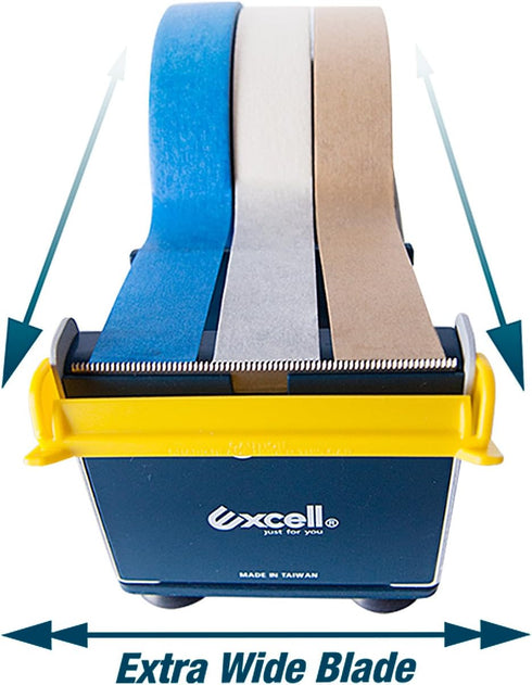 excell EX-17 Steel Desk Top Tape Dispenser: 3" wide, Blue/Grey, Model EX-17/3IN