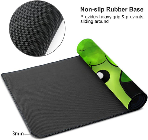 Adsygnt 16x29.5 Inch Broccoli Cartoon Gaming Mouse Pad Large - Non-Slip Desk Mat with Stitched Edges, Durable Textured