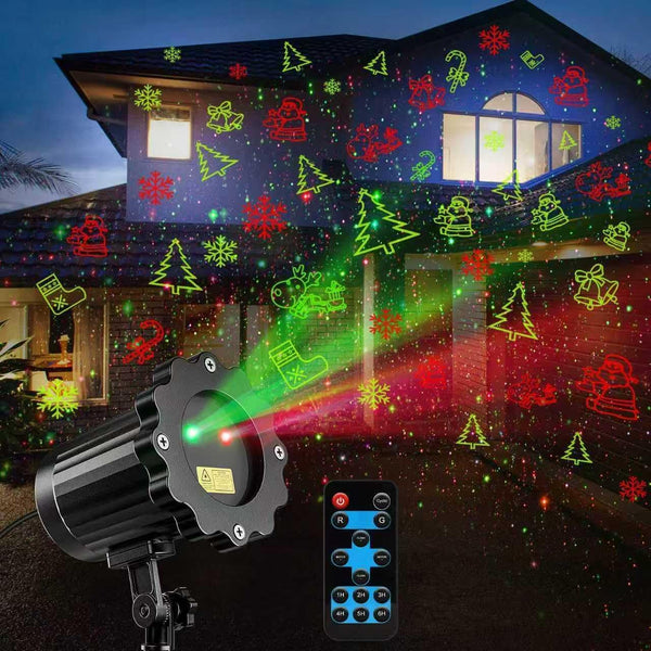 ECOHDT Brighter Christmas Projector Lights Outdoor, Laser Light Projector with Remote, 8 Patterns