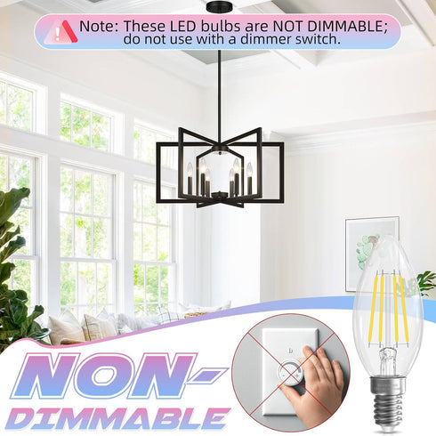 E12 Bulb, 5000K 6W 60 E12 Bulb Non-Dimmable, Bulbs, B10 Bulbs, 90+CRI, 600LM, 12 Pack GvvooHome Candelabra Daylight
