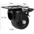 Finnhomy 3 Inch Caster Wheels Set of 4, Heavy Duty Low Profile Plate Swivel Casters with Brake, Black