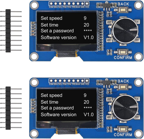 AITRIP 2PCS 1.3-inch OLED Module Button EC11 Rotary Encoder IIC Interface LCD Screen