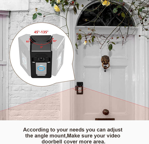 (35 135 COOLWUFAN Anti-Theft Doorbell Mount with Angle Adjustment to Degree), Video Doorbell Mount for Apartment