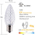 25 Pack C9 LED Replacement Christmas Light Bulb, Warm White, E17 Intermediate Base, Shatterproof Dimmable Bulbs