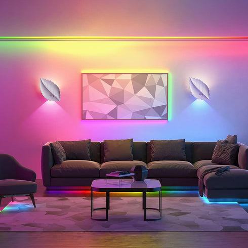DEXULESA 10 3 Dimmable (1 Pack) Motion Sensor Wall Light with Remote Control, RGB and Colors Wireless Wall Sconces