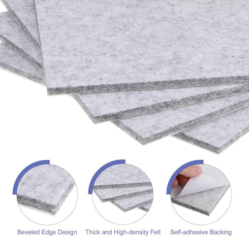 PATIKIL Felt Bulletin Board 12"x12", 6 Packs Self Adhesive Square Tiles for Sound Proofing with 30 Push Pins