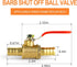 GASHER 3PCS 3/8 Inch Heavy Duty Brass Ball Valve Hose Barb with 180 Degree Operation Handle