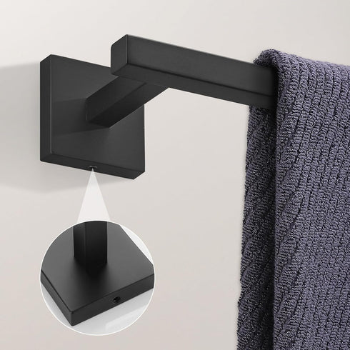 YACVCL Bath Towel Bar Black, 21.6 Inch Towel Rack Bathroom, 304 Stainless Steel Wall Mounted, Total Length 23.6 Inch