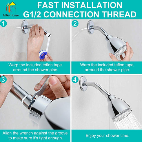 7 LED Shower Head, Shower Head with Light, Color Flash Light Automatically Changing LED Fixed Showerhead Baby