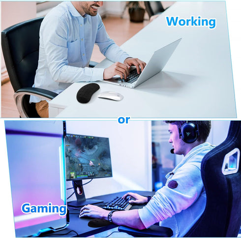 Gimars Mouse Wrist Rest, Ergonomic Memory Foam Mouse Pad with Massage Notes for Computer, Laptop, PC Gaming