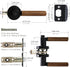 Locksets (1 Pack, Walnut Wood Privacy Door Lever - Reversible Keyless Door Handles for Interior Bedrooms&Bathrooms Room