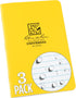 Rite in the Rain Weatherproof Notebook, 4.625" x 7", Yellow Cover, Universal Pattern, 3 Pack