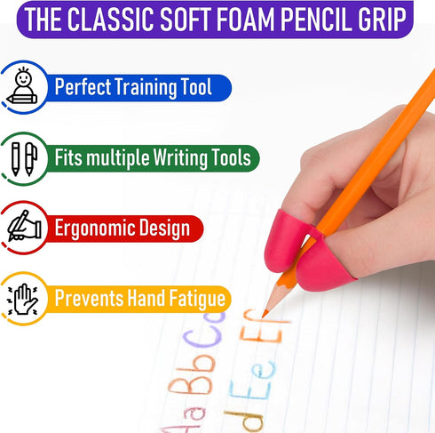 6 Pack The Classics Writing CLAW Pencil Grip Medium Ergonomic Aid for Kids, Pre-K, Special Needs, Fits Pencils, Pens