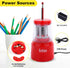 Office Personal Electric Pencil Sharpener, HHC Cutter Tech with Stronger Helical Blade, Best for School (Red)