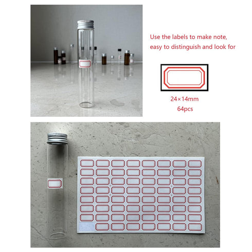 80ml Glass Clear Test Tubes with Screw Caps and Plastic Stoppers, Leak-Proof Flat Test Tubes (12PCS)
