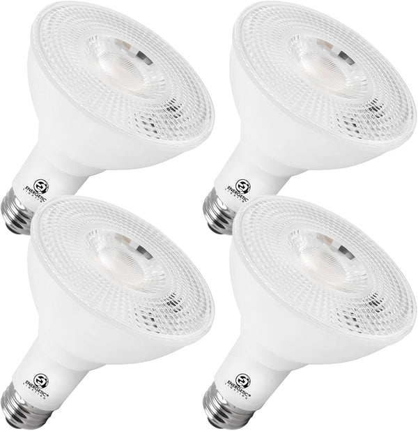 Energetic PAR30 4-Pack Dusk to Dawn LED Outdoor Flood Light Bulb, 75