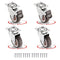 4 Pack Small Caster Wheels 2 Inch Low Profile Swivel Casters with 2 Brakes, Steel Top Plate, No Noise Ball Bearing