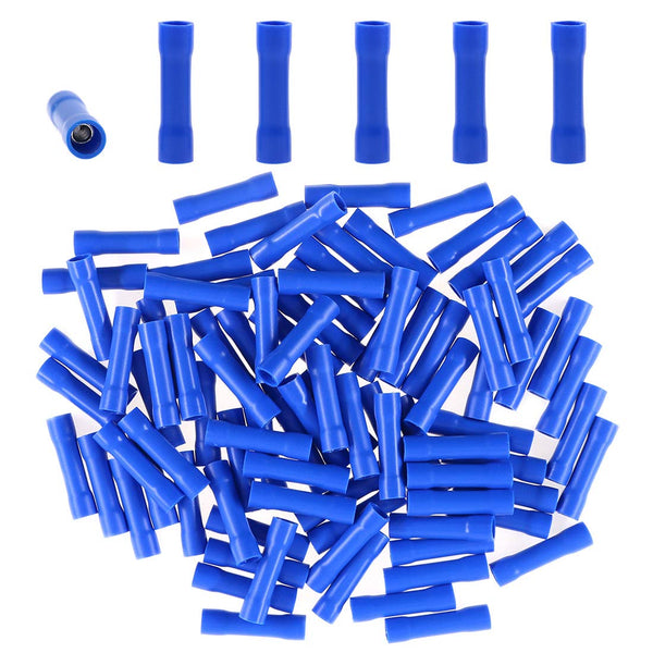 Glarks 100pcs 16-14 Gauge Butt Electrical Insulated Quick Splice Crimp Terminals Connectors