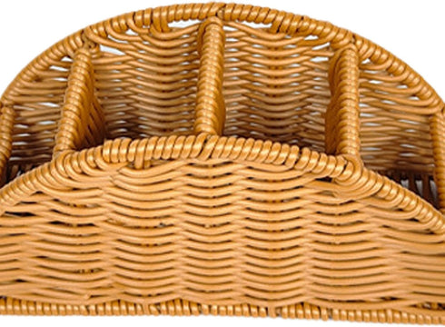 Generic 4 Woven Remote Control Holder - Compartment Imitation Rattan Basket | Bohemian Rustic TV Remote Storage Box |