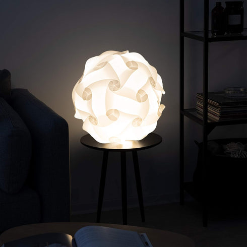 15.7" (40cm) 30-Piece 15ft kwmobile Hanging Puzzle Lamp Kit - Modern Ceiling Pendant Light with Shade to Assemble