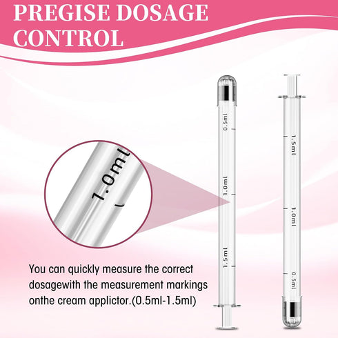 1.5ml 60 Pack Disposable Vaginal Applicator Injector Vaginal Cream Applicators with Dosage Measurements, Fit Most