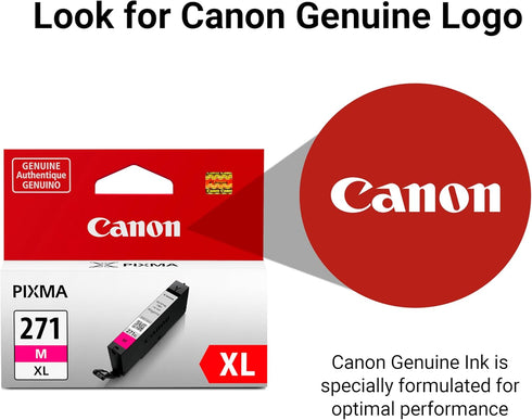 Canon CLI-271XL Genuine Magenta Ink Tank, Compatible with MG6820, MG6821, MG6822, MG5720, MG5721, MG5722, MG7720,