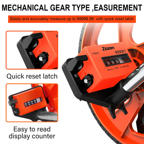 Zozen Distance Measuring Wheel with Marking Flags, Collapsible Industrial Measuring Wheel with Carrying Bag