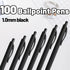 BallPoint Pens, 100 Pack (BLACK Ink), Bulk Pens with Black Barrel, Click Pens for Office Home and School, Retractable
