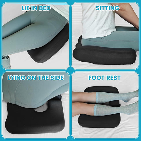 FOUXTEL 4.5" Tailbone 100% Tailbone Donut Pillow for Pain, Memory Foam Bedsore Pressure Relief Pillow, Thick Anti