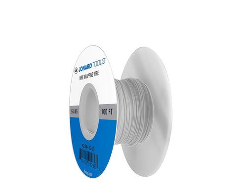 Jonard Tools R26W-0100 White Insulated Kynar Copper Wire Roll, 26 AWG, 100 ft Length