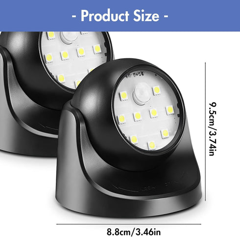 Motion Sensor Outdoor Lights, Battery Operated Wireless Waterproof Spotlight with Auto On/Off for Porch, Garage