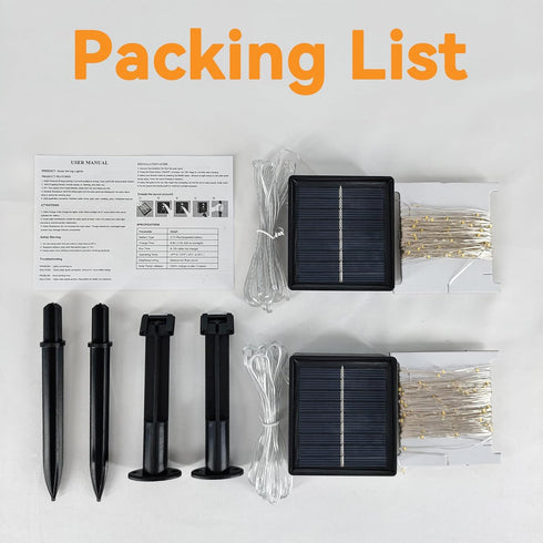 2 Pack 66ft 200LED 8 Solar String Lights Outdoor Waterproof Total Modes Twinkle Lights Solar Fairy Lights for Patio