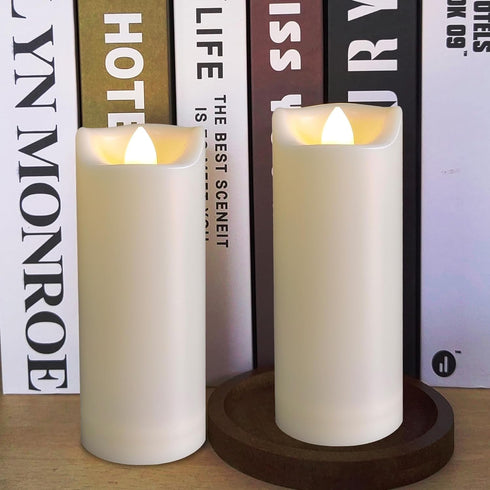LED Battery Operated Candles 2"x5" Plastic Flickering Flameless Candles with Timer Outdoor