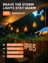 50ft: ST38 Bulbs 3 Outdoor Patio String Lights LED Shatterproof Modes Button Control - Waterproof Connectable Lights