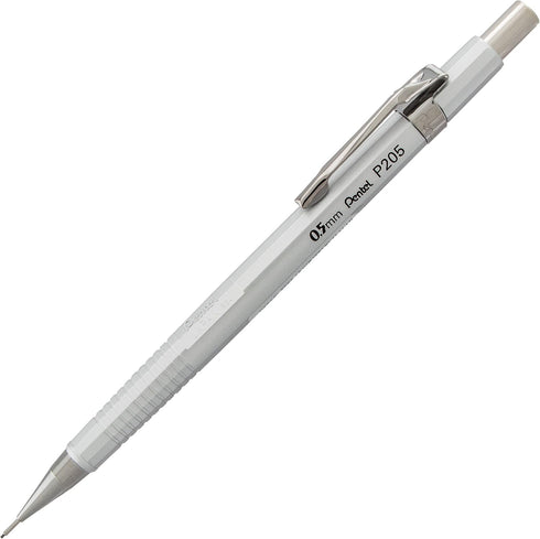 Pentel Sharp Mechanical Pencil, 0.5mm, Metallic Silver Barrel, Box of 12