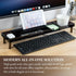 MyGift Modern Desktop Organizer Tray, Premium Translucent Dark Gray Acrylic and Solid Wood Over Keyboard Office Desk