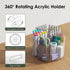 ITAYVAN 360 Desk Pen Holder, Degree Acrylic Rotating Pencil Organizer for Kid Crayon Marker, Office Supply Accessory