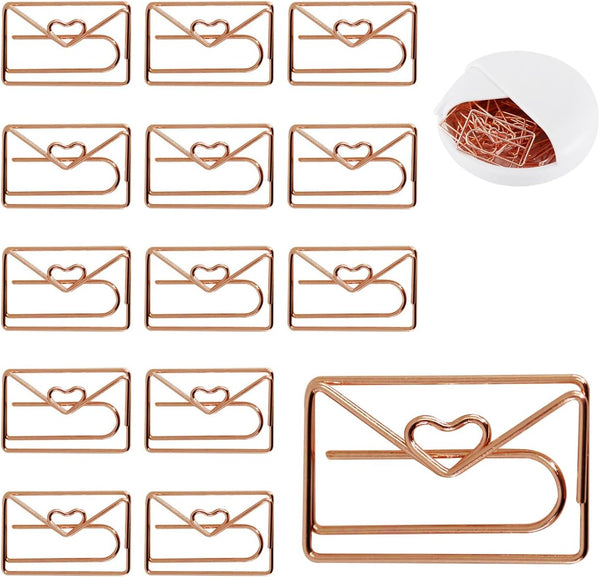 Envelope Shape Small Paper Clips, Cute Funny Bookmark Marking Clips for Office School Wedding Party Decoration, 20 pcs