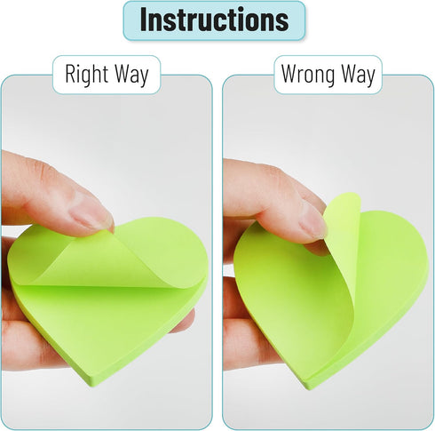 Mr. Pen Heart Sticky Notes, 12 Pads, 60 Sheets/Pad, Cute Heart Shaped Note Pads for Office Supplies