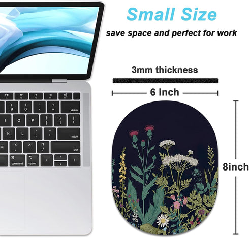 Rimilak Small Mouse Pad 6 x 8 Inch, Takes up Wrist and Mouse Space, Waterproof Compact Mini Mouse Mat for Laptop Computer Wireless Mouse Keyboard Home Office Travel,Midnight Flowers by Rimilak